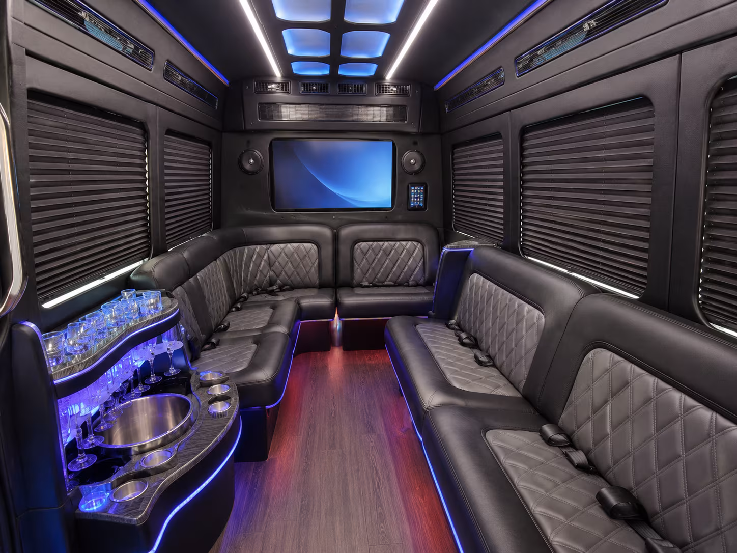 kissimmee 25 passenger party bus inside