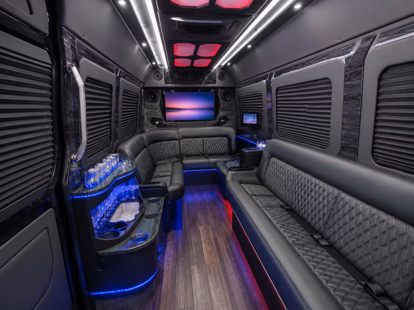kissimmee 50 passenger party bus inside